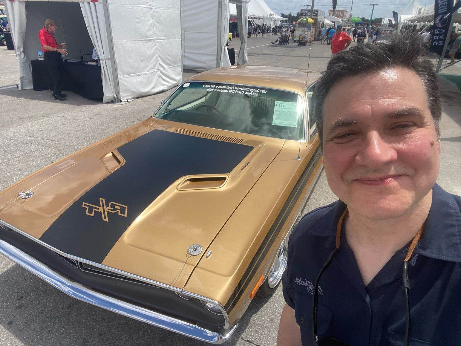 Adam Ferrara Enjoys Barrett Jackson Auction With Hoovies Garage And April Rose Comedian and car enthusiast connects with automotive personalities at prestigious auction event