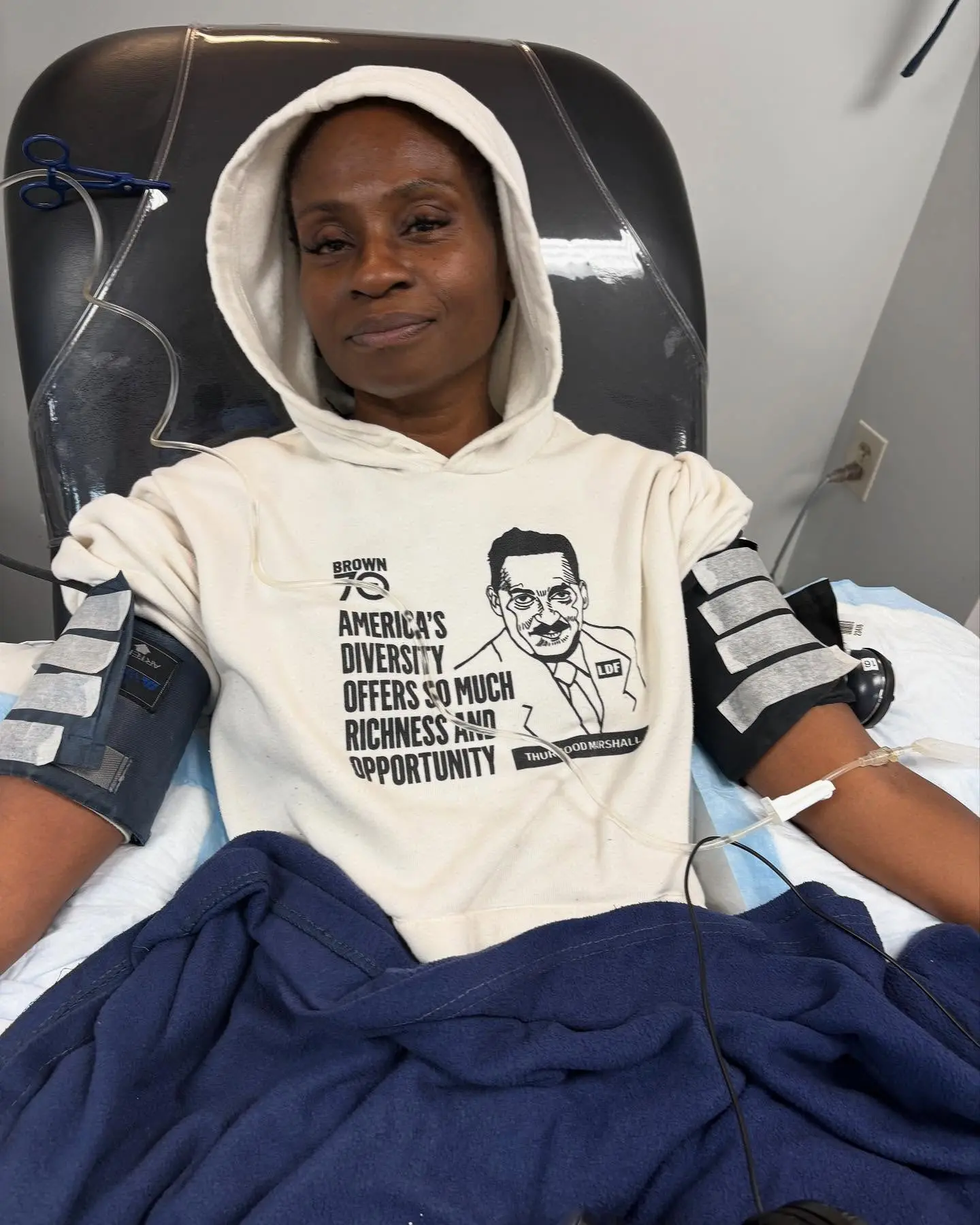 Adina Porter Donates Platelets To Support Cancer Patients Through Red Cross Adina Porter Donates Platelets To Support Cancer Patients Through Red Cross