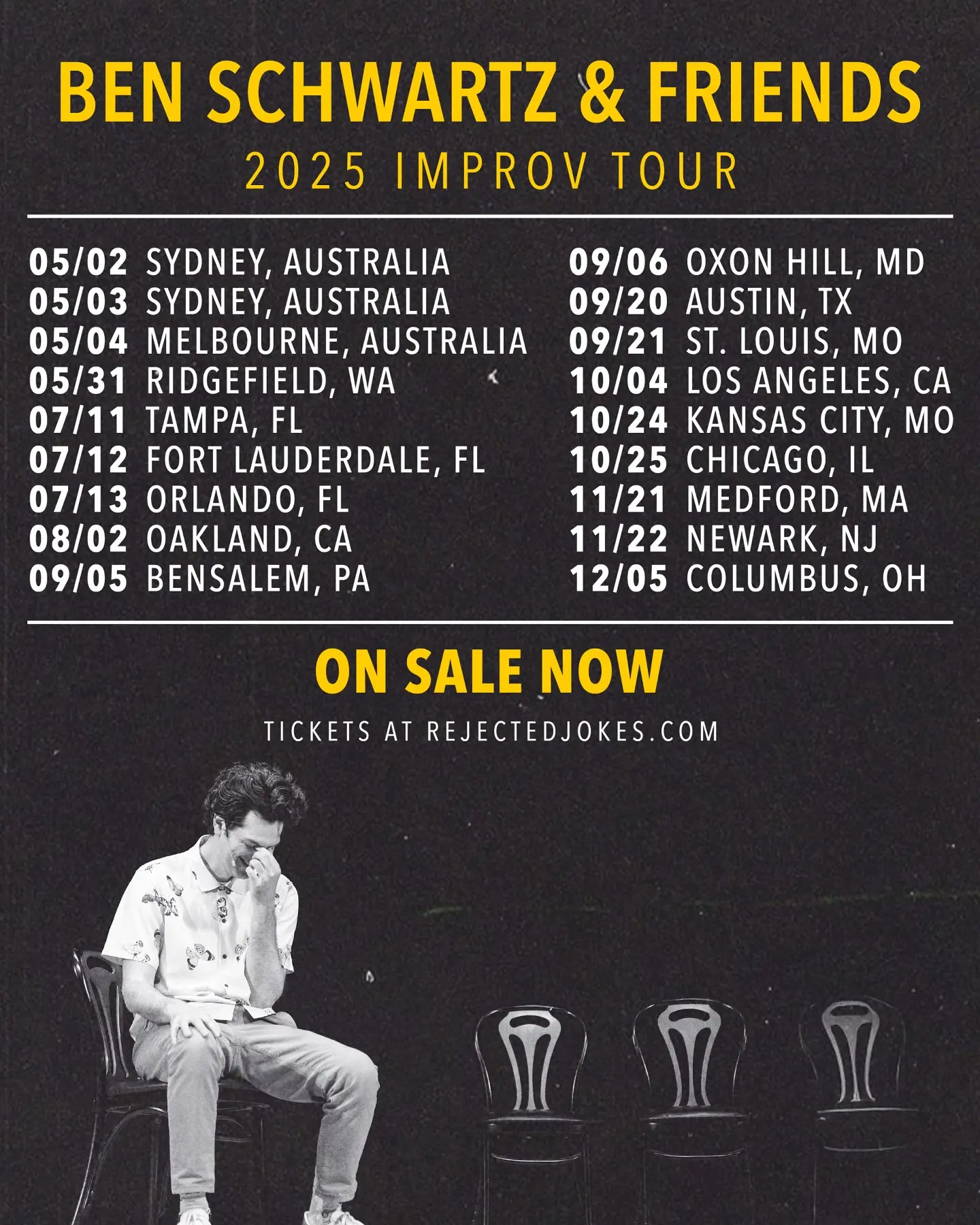 Ben Schwartz Announces Full 29-City Tour For 2025 Improv Shows Comedy star's expanded 'Ben Schwartz and Friends' tour now available for ticket purchases