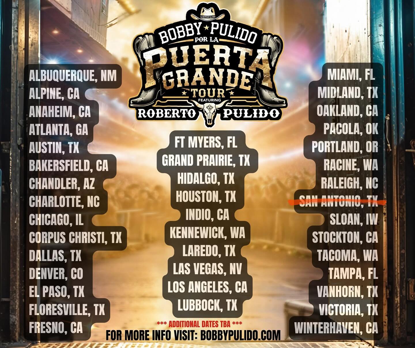 Bobby Pulido Farewell Tour Begins in San Antonio Bobby Pulido celebrates his birthday and farewell tour in San Antonio with sincere thanks!