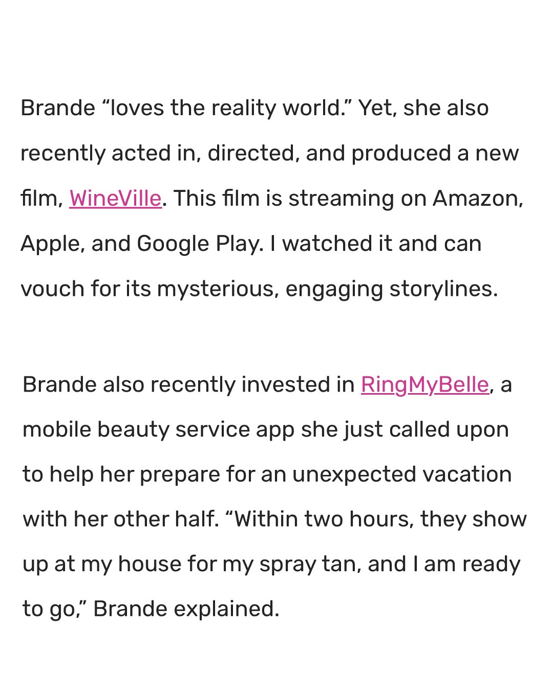 Brande Roderick Talks Upcoming Projects & Reality Shows