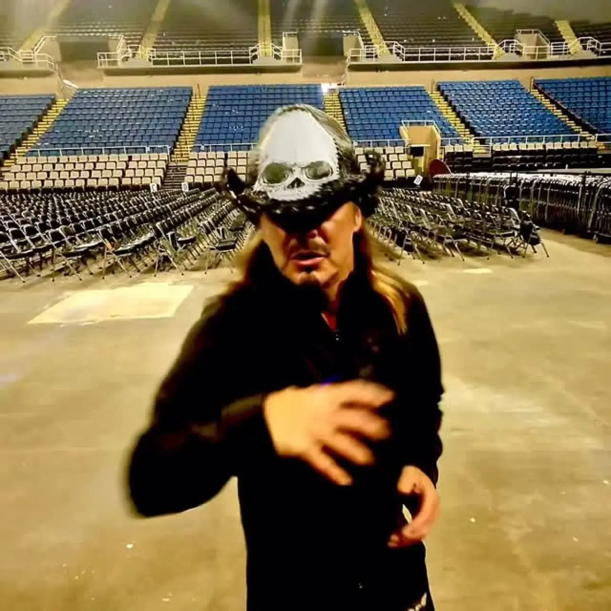Bret Michaels fires up Biloxi with a football toss and vibrant pre-show energy for fans.