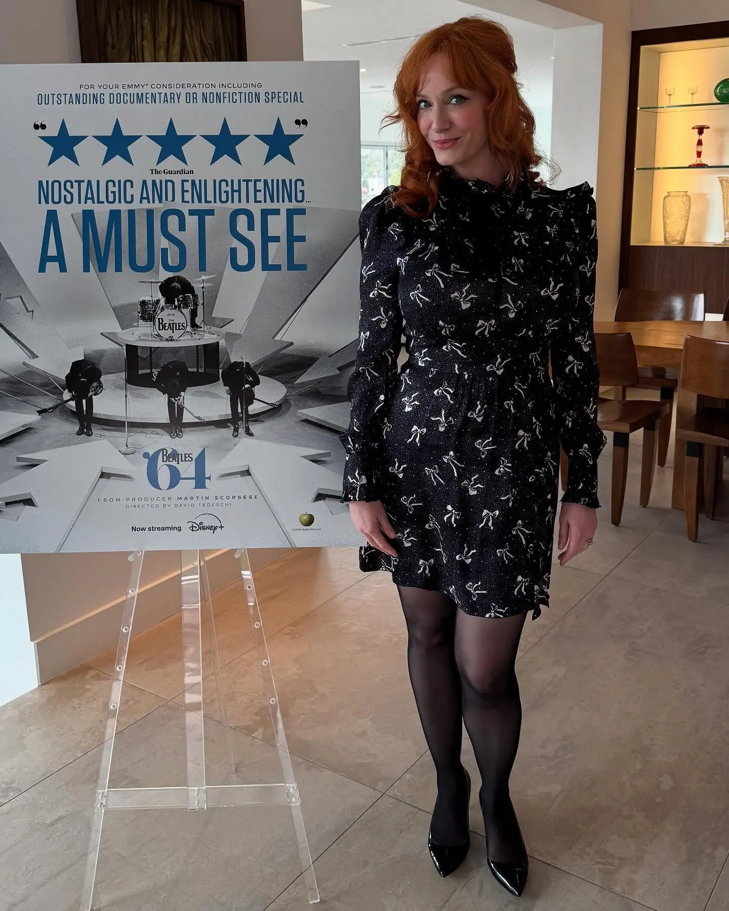 Christina Hendricks Gets Emotional Over Beatles’ Legacy At Screening Hendricks weeps at Beatles’64 screening, meets Olivia Harrison, rekindles Beatles spirit.