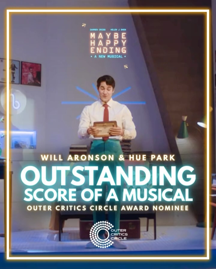 Darren Criss Shares Behind-The-Scenes Glimpse Of 'Maybe Happy Ending' With Helperbot Imagery