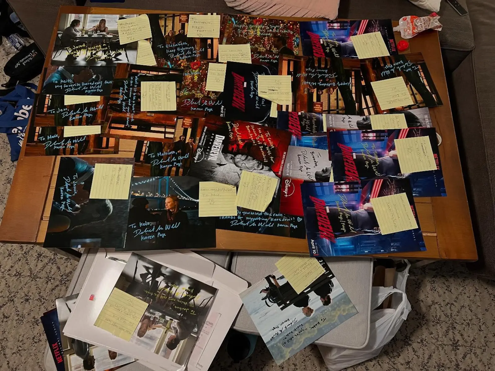 The 'Daredevil' star prepares signed memorabilia from Netflix and Disney+ reboot