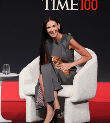 The Hollywood icon shares spotlight with her furry friend Pilaf at prestigious TIME event