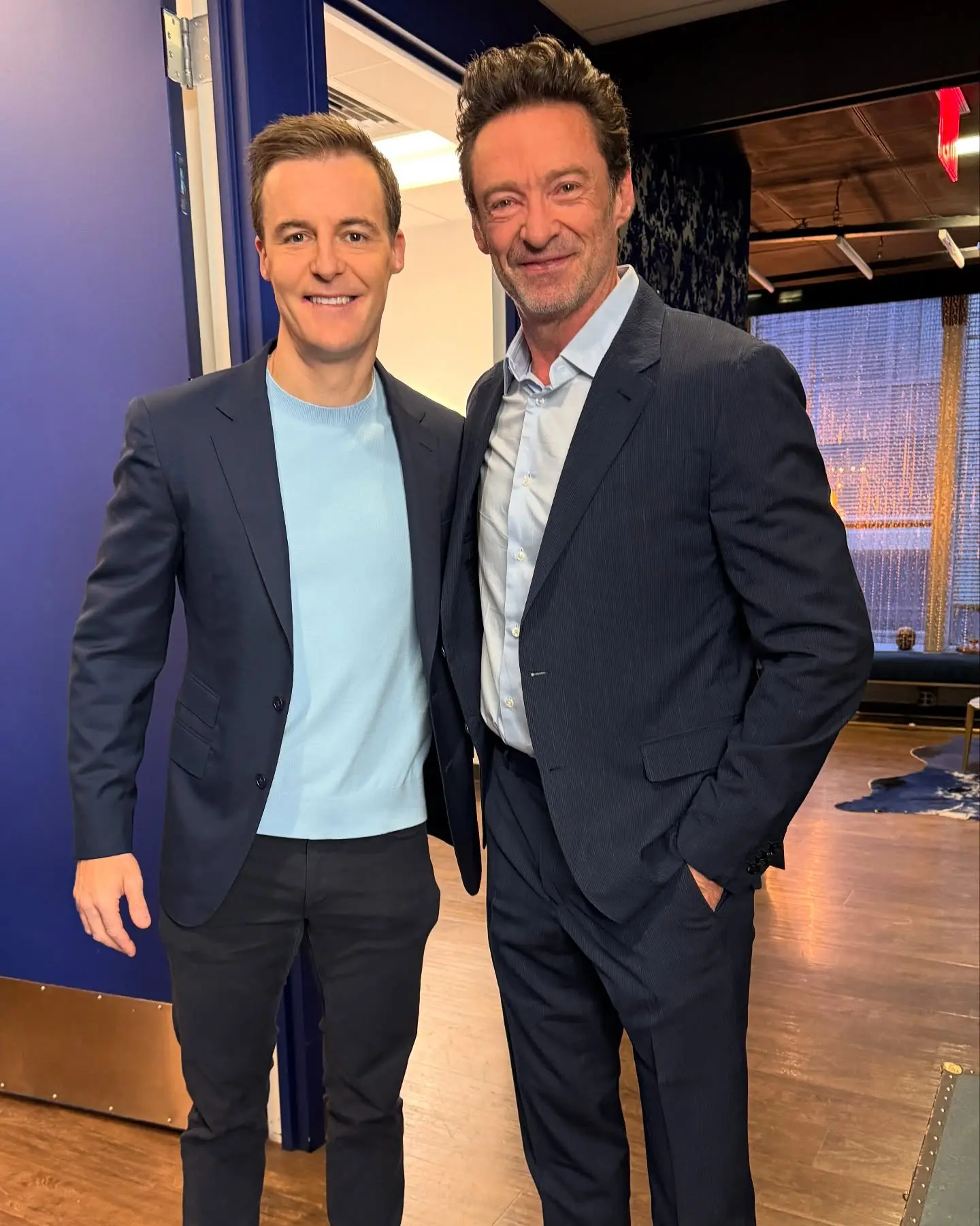 Hugh Jackman Jokes About Matching Wardrobes With Hugh Evans In New Photos With Gayle King