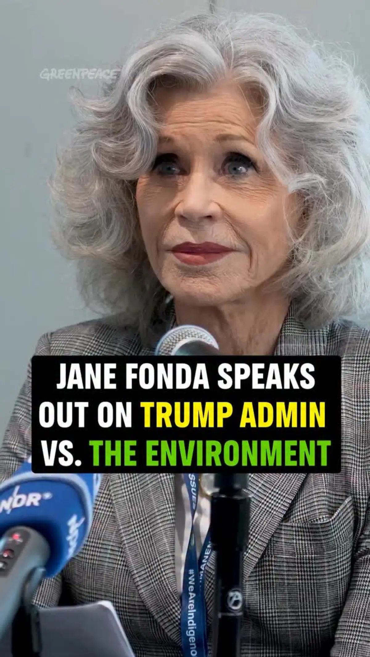 Jane Fonda Delivers Powerful Speech At UN, Urges Action For Environment Protection Veteran activist stands with Greenpeace representatives as United States delegates fail to appear.