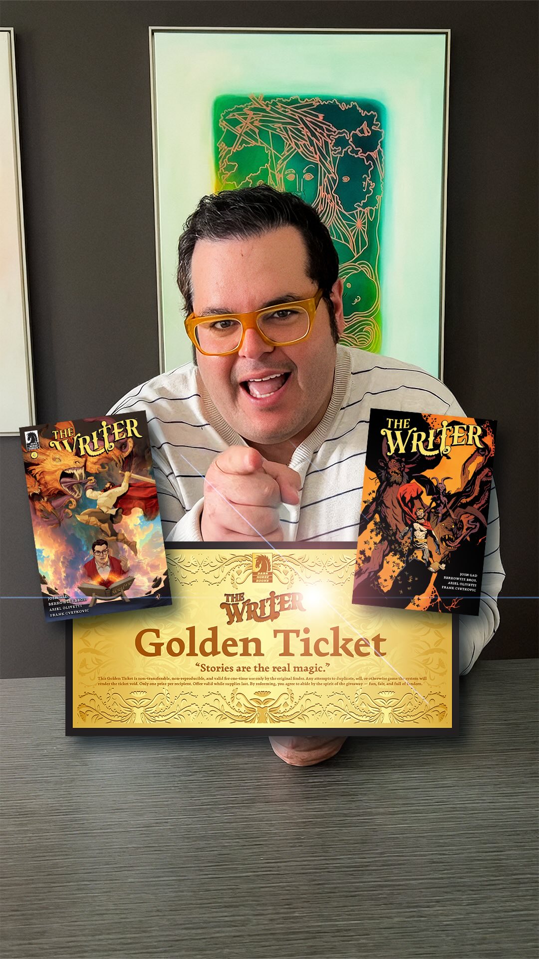 Josh Gad Hides Golden Tickets In Comic Book Stores For ‘The Writer’ Paperback Release Josh Gad Hides Golden Tickets In Comic Book Stores For 'The Writer' Paperback Release