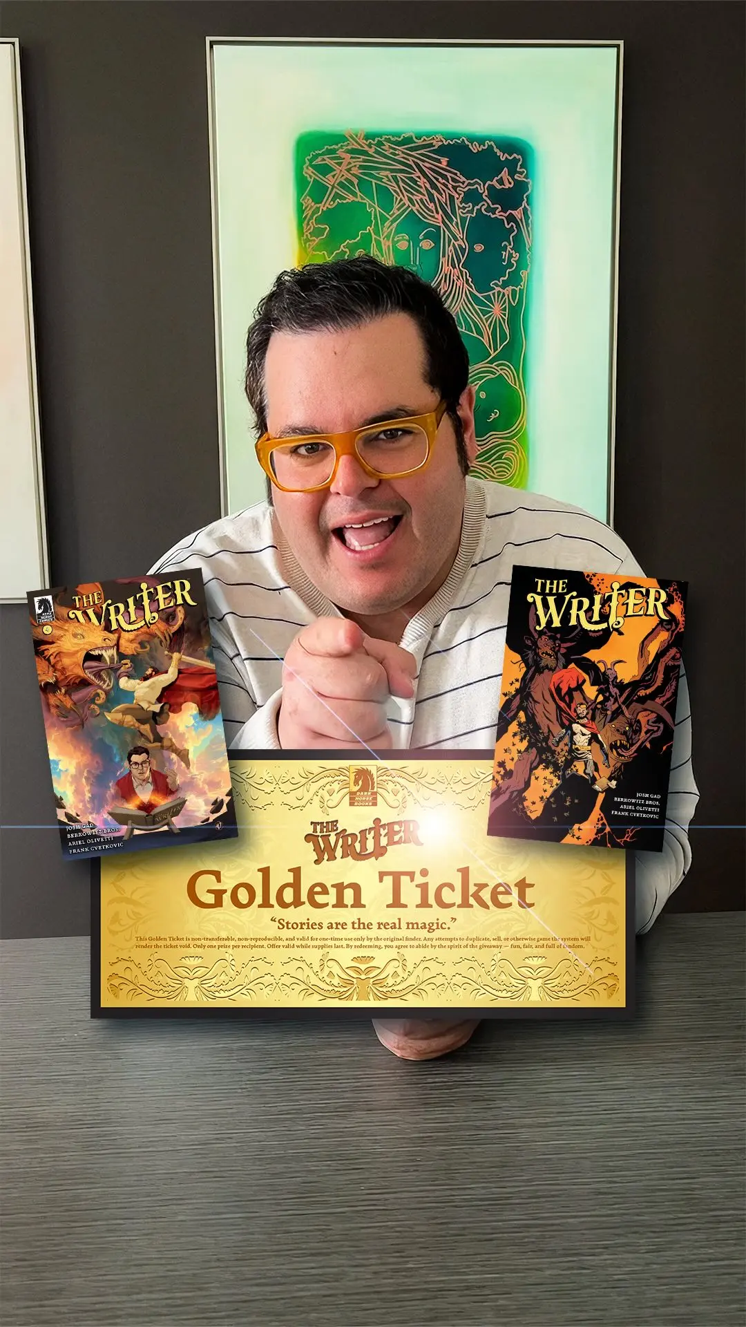 Josh Gad Hides Golden Tickets In Comic Book Stores For ‘The Writer’ Paperback Release Josh Gad Hides Golden Tickets In Comic Book Stores For 'The Writer' Paperback Release