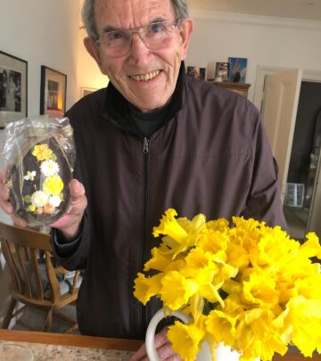 Actress commemorates stepfather's birthday on Easter with emotional message.