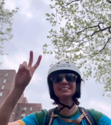 Actress and artist explores NYC with newfound cycling enthusiasm.