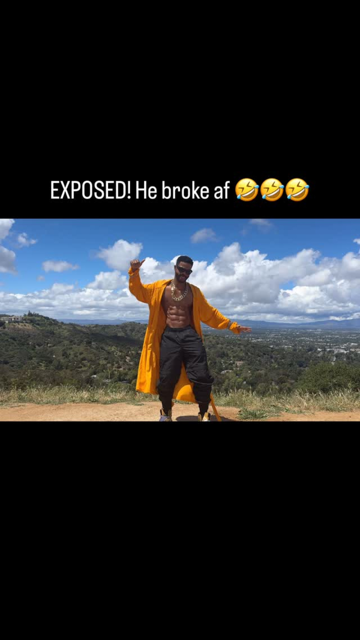 King Bach humorously posts 'Fake Rich' caption, blending satire with social media flair!!?