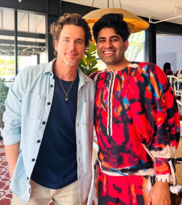 The 'Mid-Century Modern' star shares candid photo with influential performance artist.