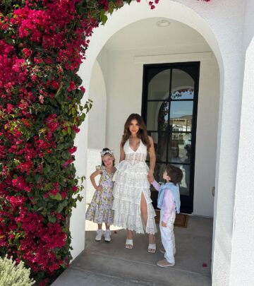 The dancer-actress captures special holiday moments with her little ones in bunny-themed photos