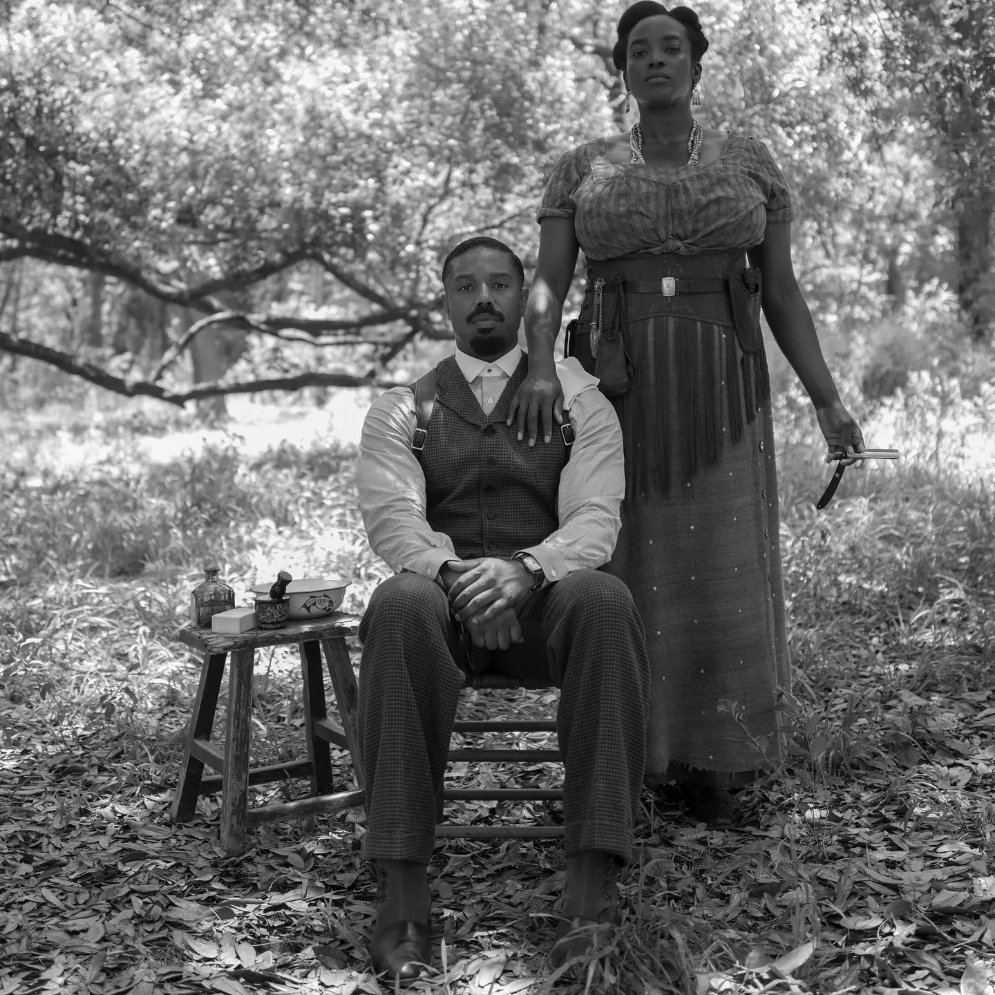 Michael B. Jordan Shares Behind-The-Scenes Photos With Wunmi Mosaku From 'Sinners'