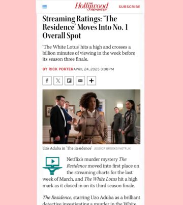 The actress shares her excitement as Shonda Rhimes' new political thriller tops the charts