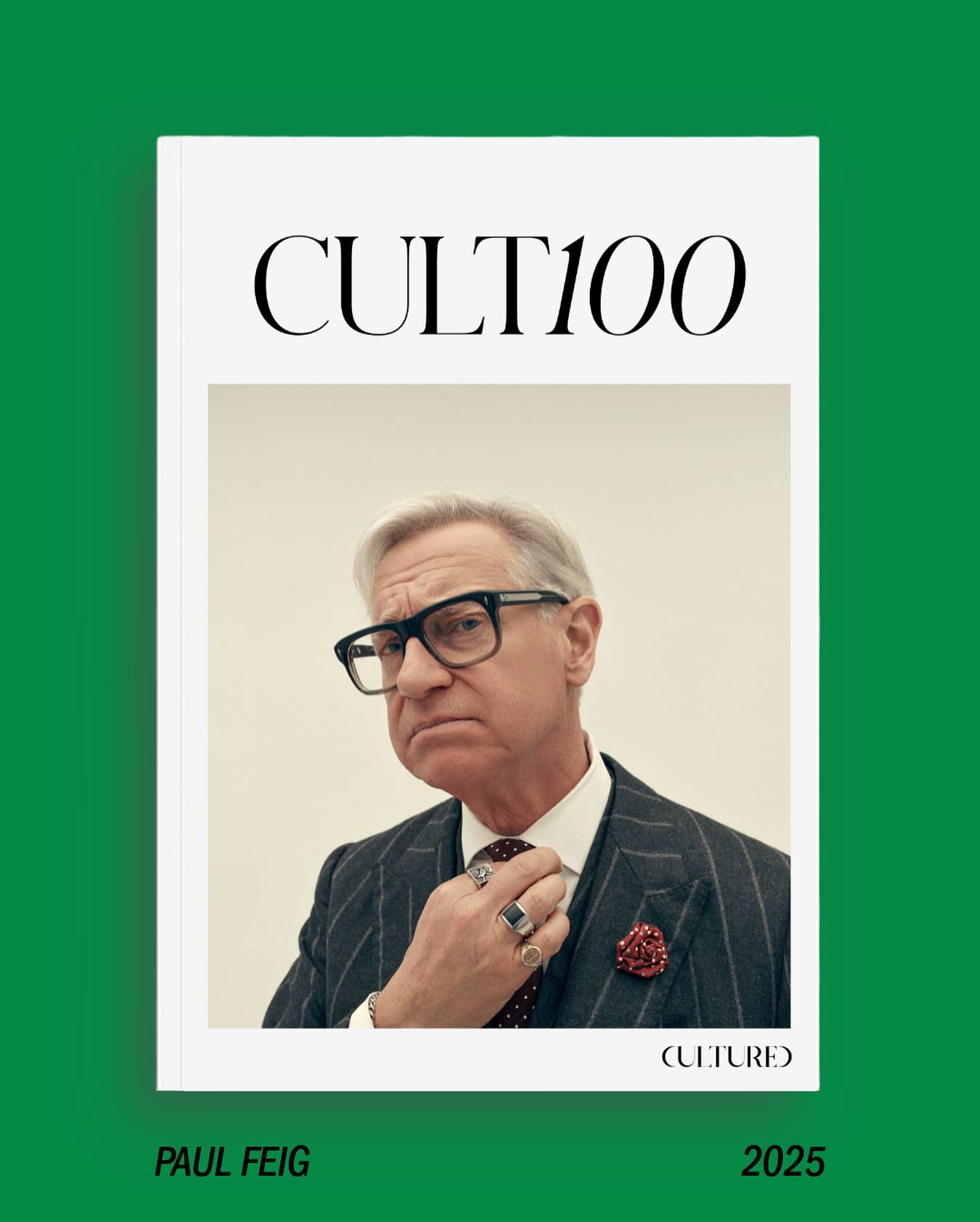 Paul Feig Celebrates His Cult100 Recognition Paul Feig thanks Cultured Mag for his Cult100 honor, celebrating his cultured charm today.