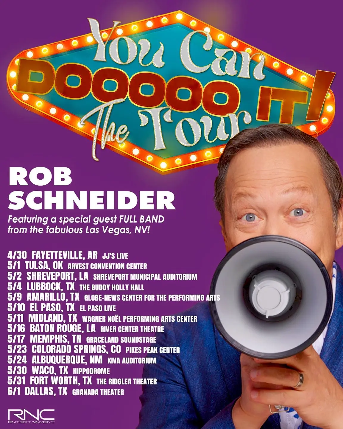 Rob Schneider Announces New Shows With Enthusiastic “COME ON OUT!” Call To Fans Rob Schneider Announces New Shows With Enthusiastic