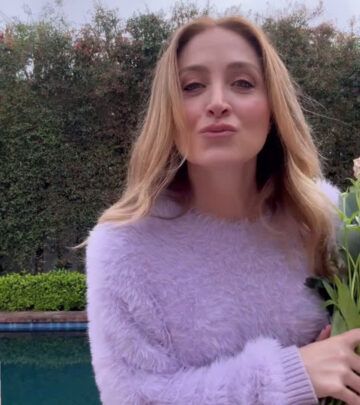 The actress embraces spring with a bloom-inspired look