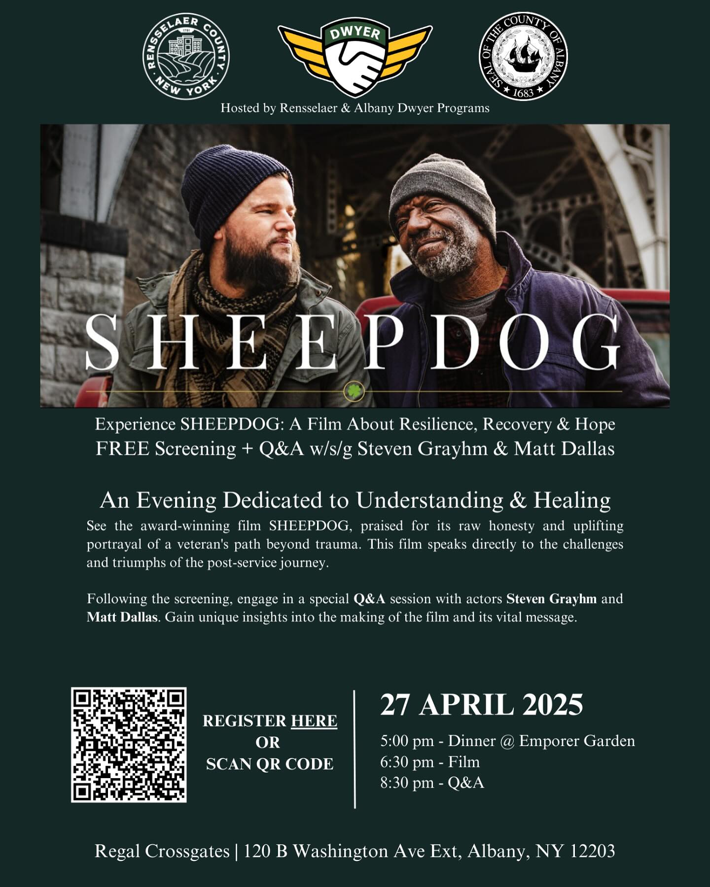 SHEEPDOG Heads to Albany for Exclusive Veteran Screening Experience an exclusive Albany screening of the award-winning film, Sheepdog, for veterans.