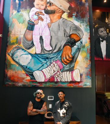 SWAT star elevates his living space with immersive artwork from acclaimed artist and friend.