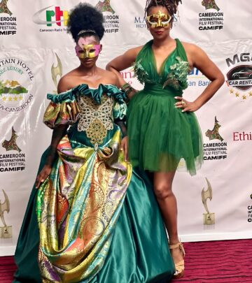 Actress celebrates African heritage at Cameroon film festival with stunning emerald ensemble