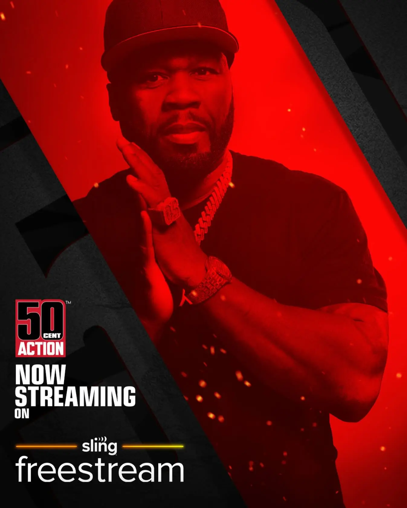 50 Cent Action Debuts on Sling Freestream 50 Cent's new streaming move debuts on Sling Freestream – a must-watch update for fans. FTW