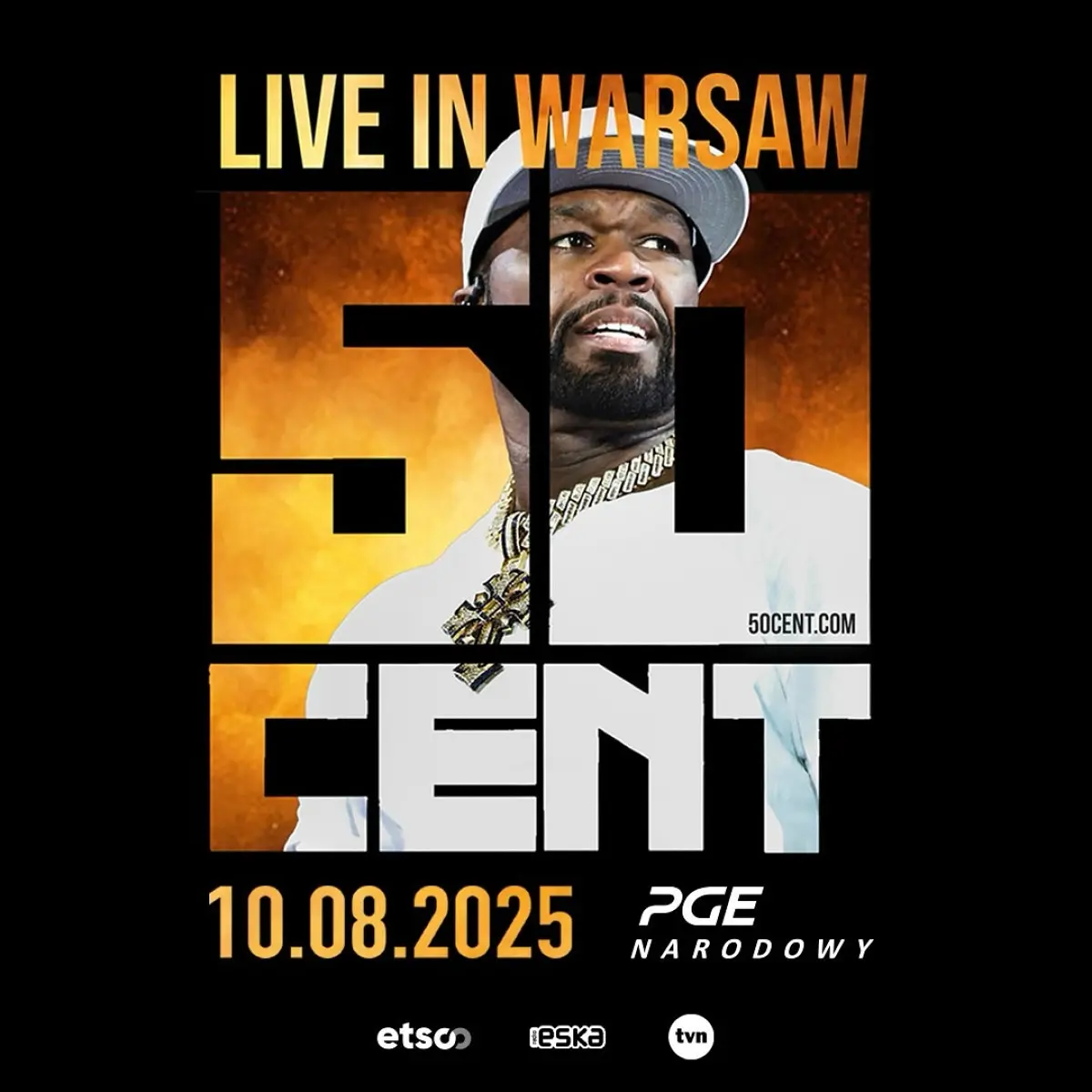 50 Cent Set To Rock Poland Live On Stage Iconic rap star 50 Cent electrifies Poland with an upcoming show at PGE Narodowy! -Buy NOW!