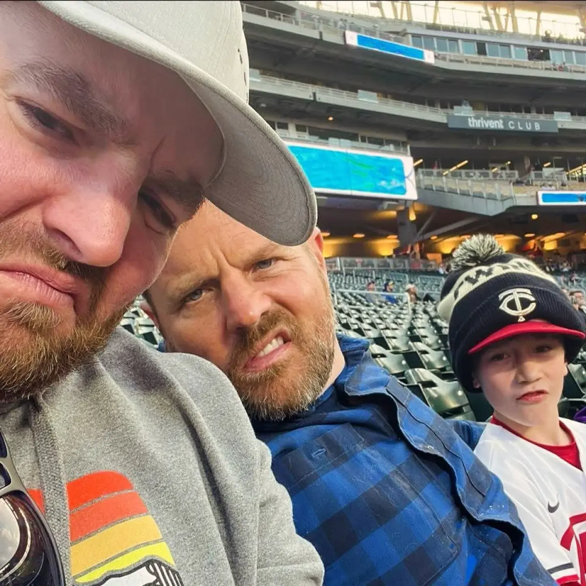 Adam Bartley Cheers on Twins at Target Field Longmire Actor Spotted Fueling Fan Spirit at Minnesota Baseball Game in Lively Stands Shot