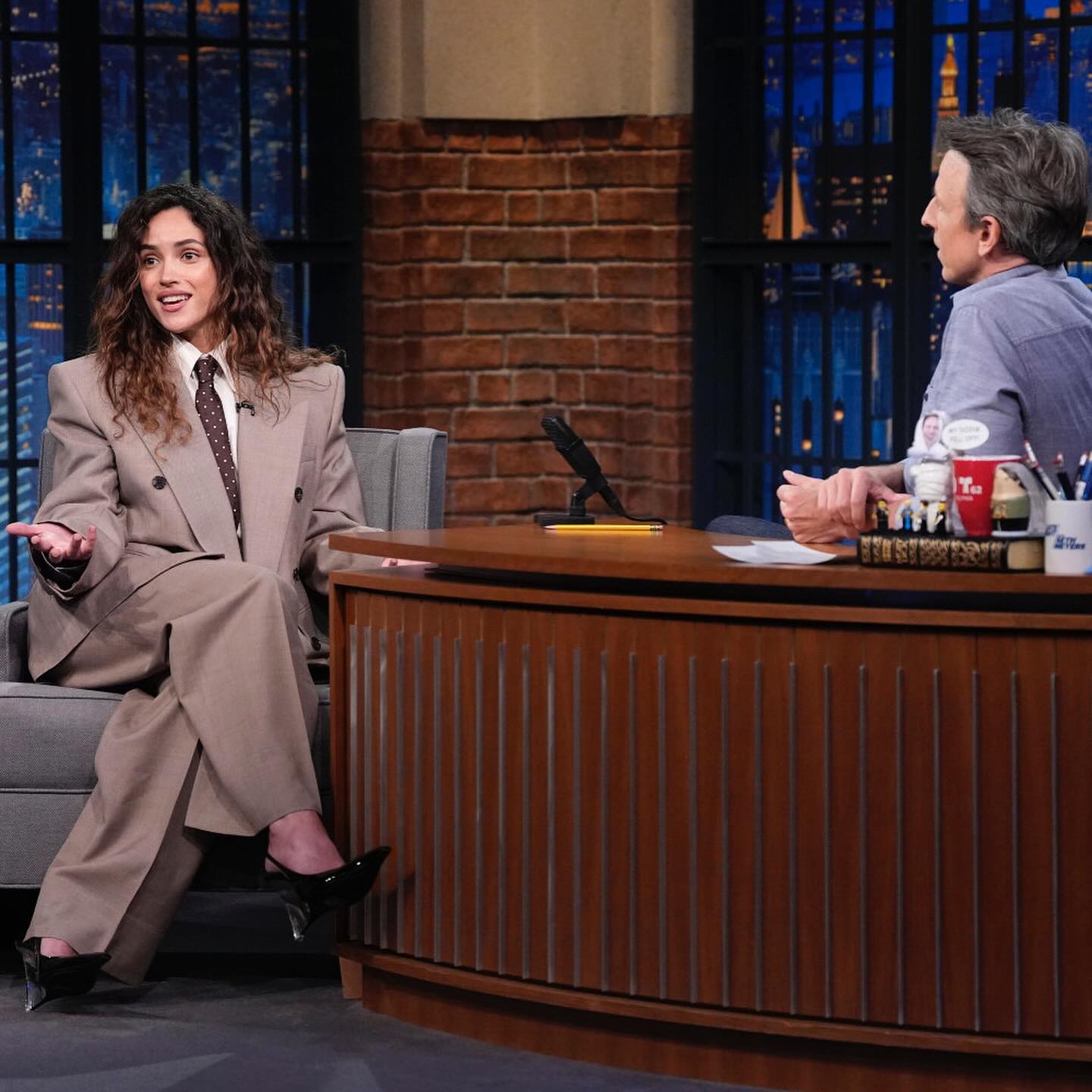 Adria Arjona recounts a memorable late night set chat and teases BIX tattoo completion!!!