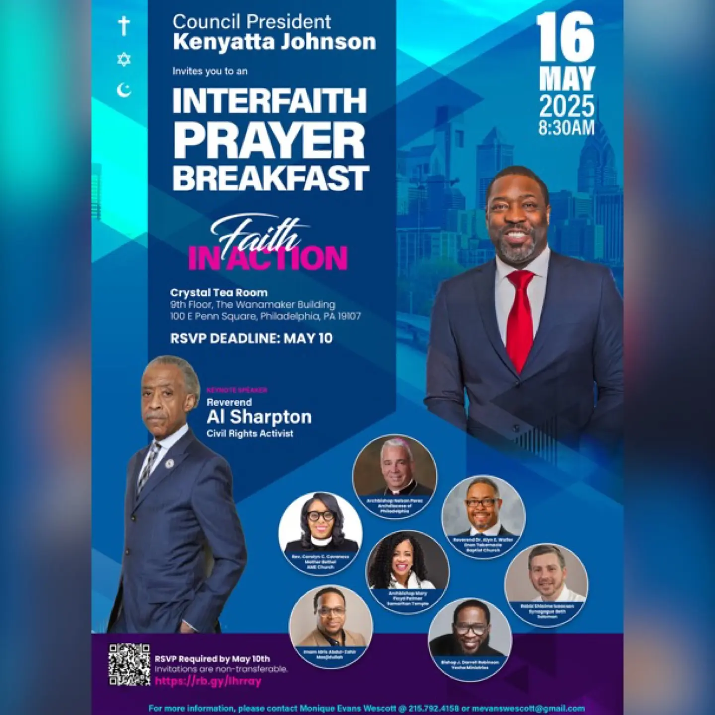 Al Sharpton Leads Interfaith Prayer Breakfast in Philadelphia Reverend Al Sharpton joins county leadership and faith leaders to unite communities today!