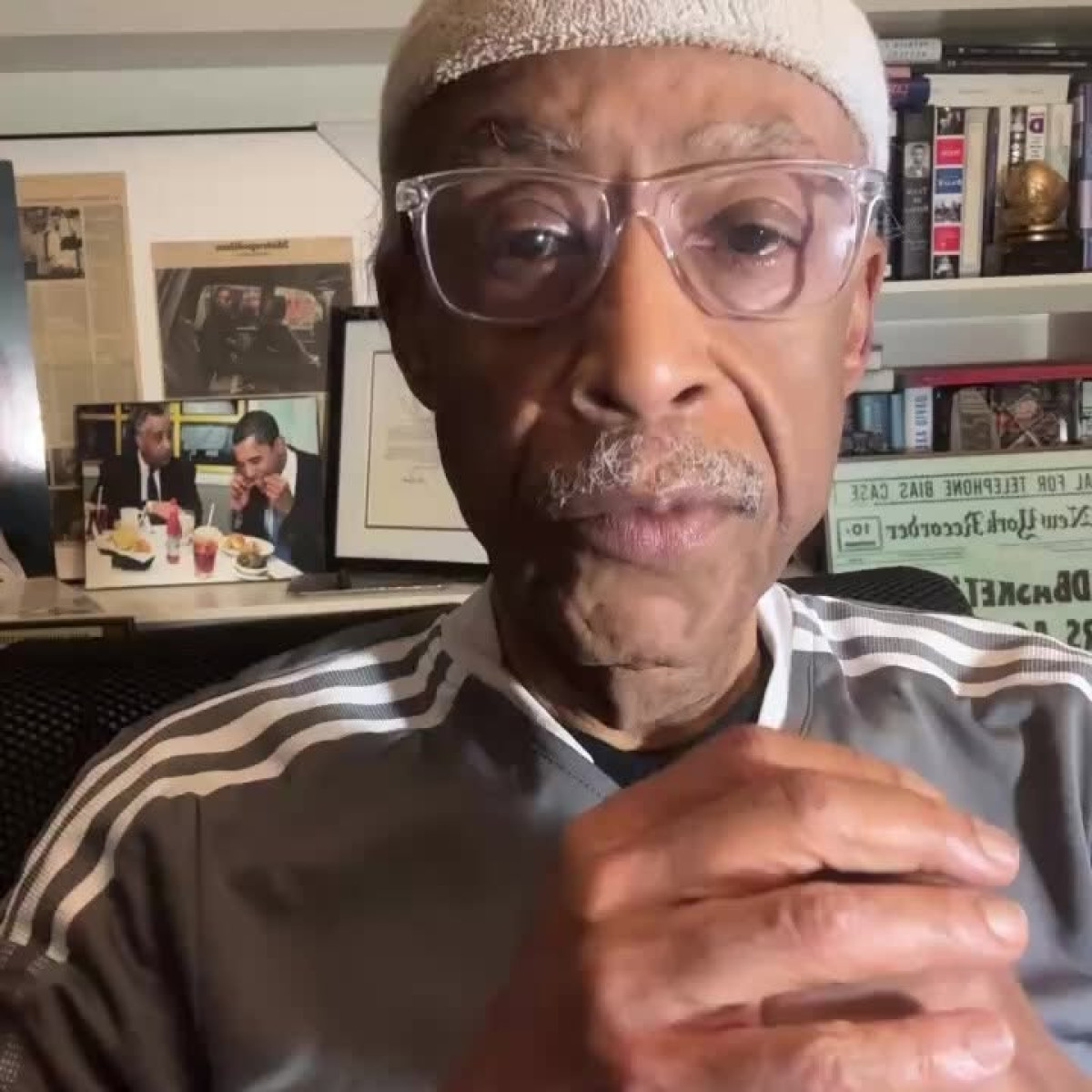 Rev Al Sharpton mulls deep thoughts during an early morning workout before first light!!!