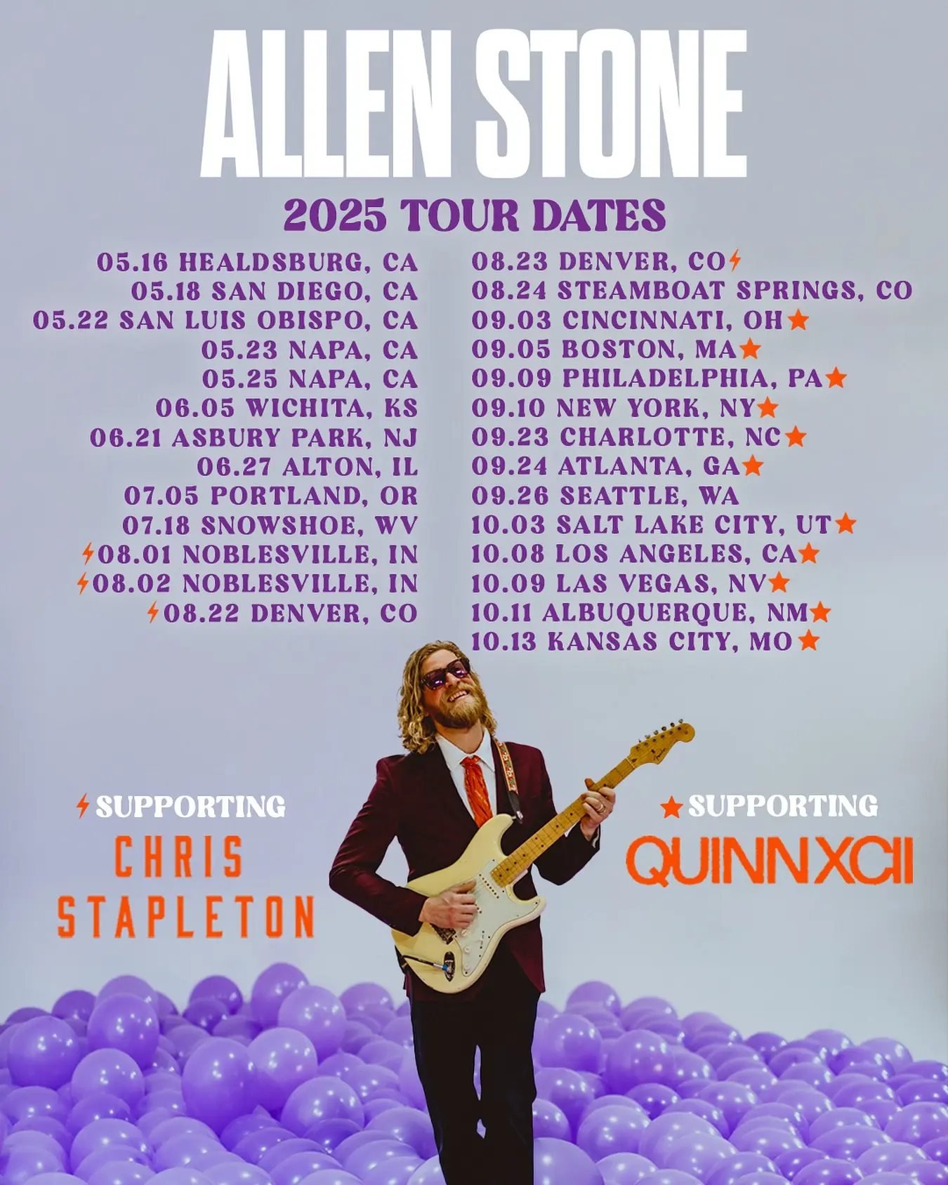 Allen Stone Kicks Off New Road Tour Soulful artist teams with Chris Stapleton and Quinn for an electric road show this fall!!!