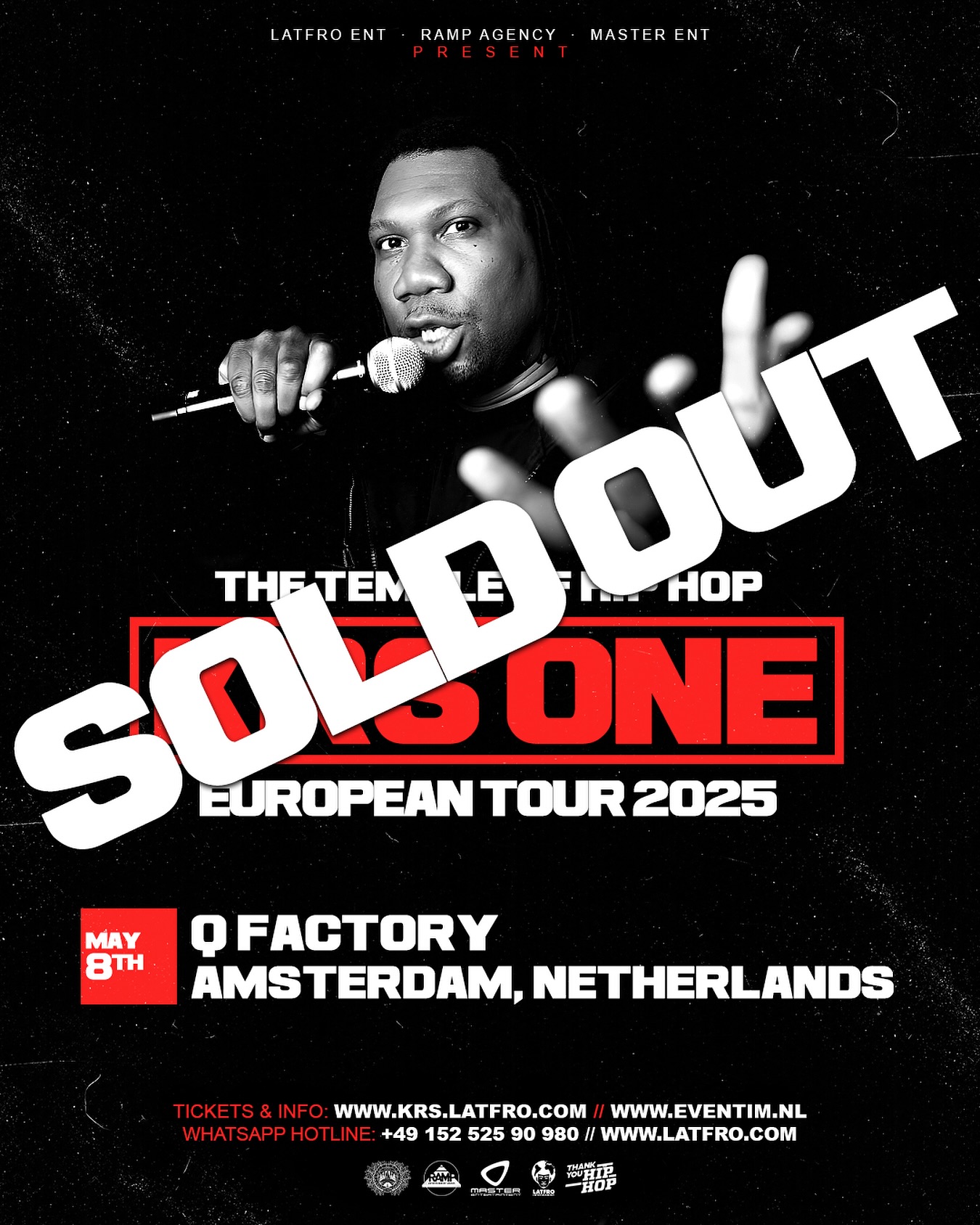 Experience electrifying hip hop night as KRS-One energizes Amsterdam with a sold-out show!