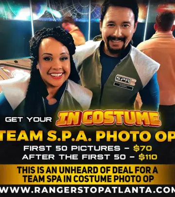 Atlanta Rangerstop In Costume Photo With Power Rangers