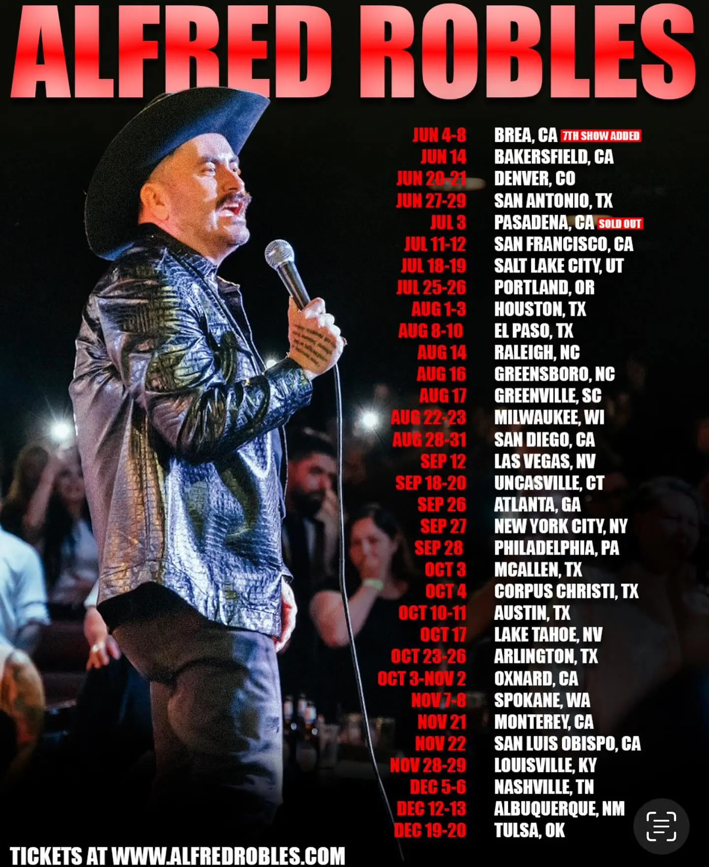 Alfred Robles captivates audiences nationwide with a live mix of humor and heartfelt drama.