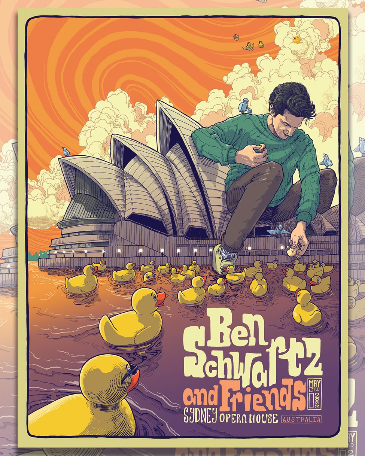 Ben Schwartz Unveils Limited Edition Posters For Australia Limited signed posters debut as Ben Schwartz gears up for sold-out shows in Australia now!