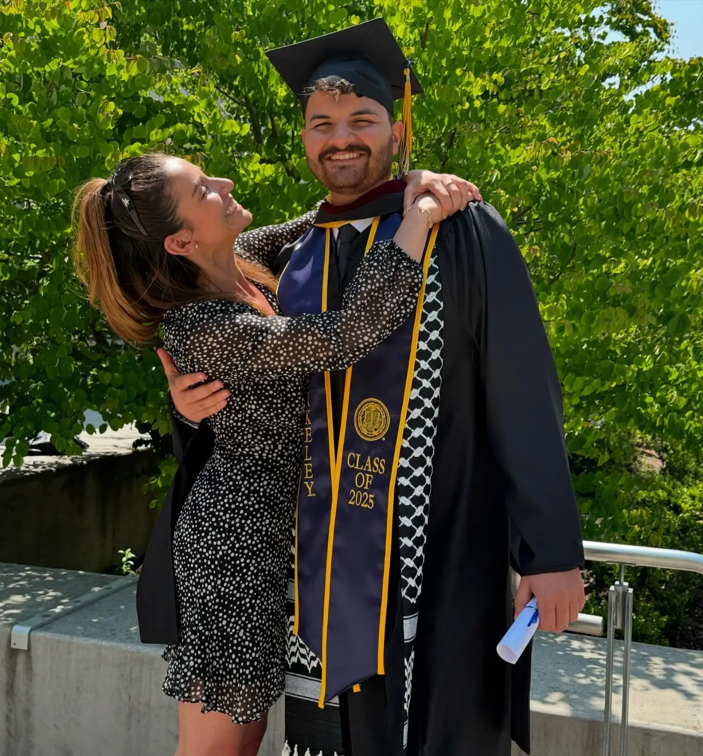 Berkeley Journalism Grad Inspires Through Family Pride Mentor Iman Ziad Karram beaming with vast pride as his kin grad from Berkeley Journalism.!!