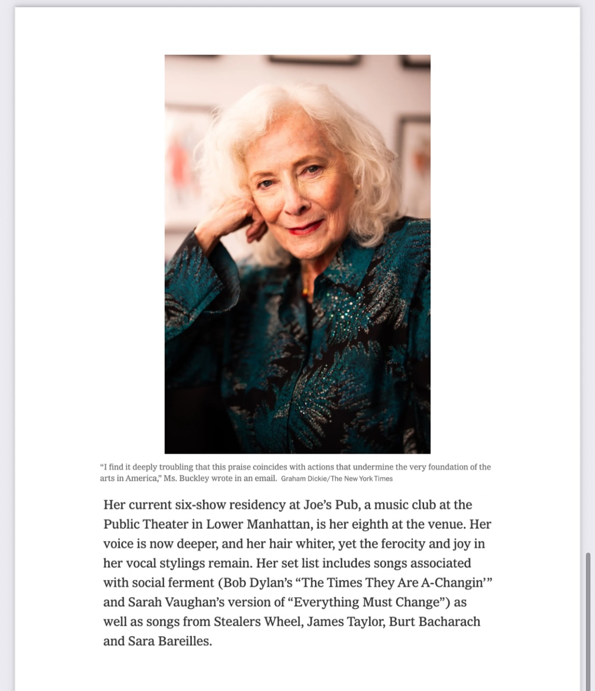 Betty Buckley Lights Up Joe's Pub Stage
