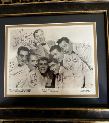 Frank Stallone shows rare Bill Haley memorabilia, uniting rock heritage with pure passion.