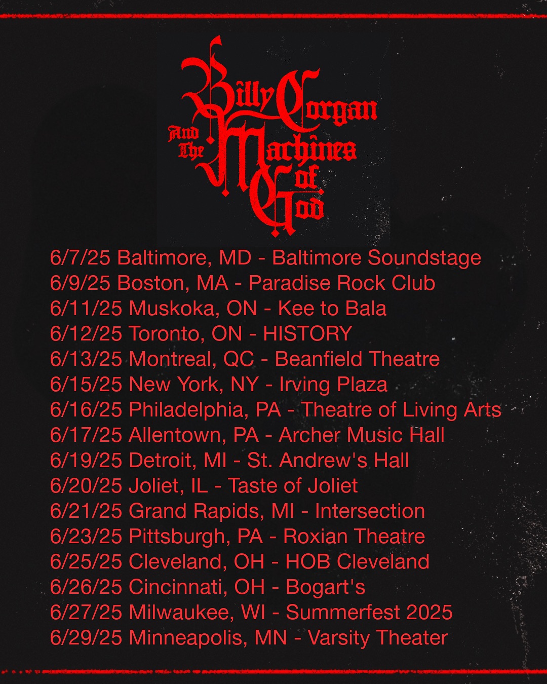 Billy Corgan Solo Rock Tour Giveaway Launches