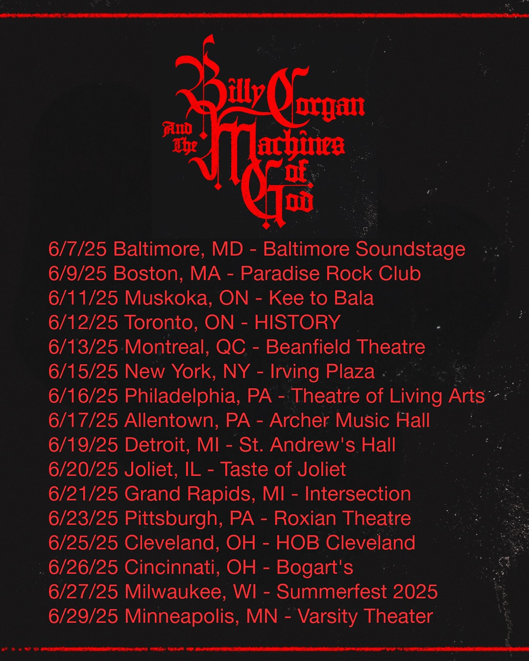 Billy Corgan Solo Tour Song Giveaway