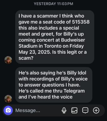 Billy Idol Warns Fans Against Scammers on Instagram