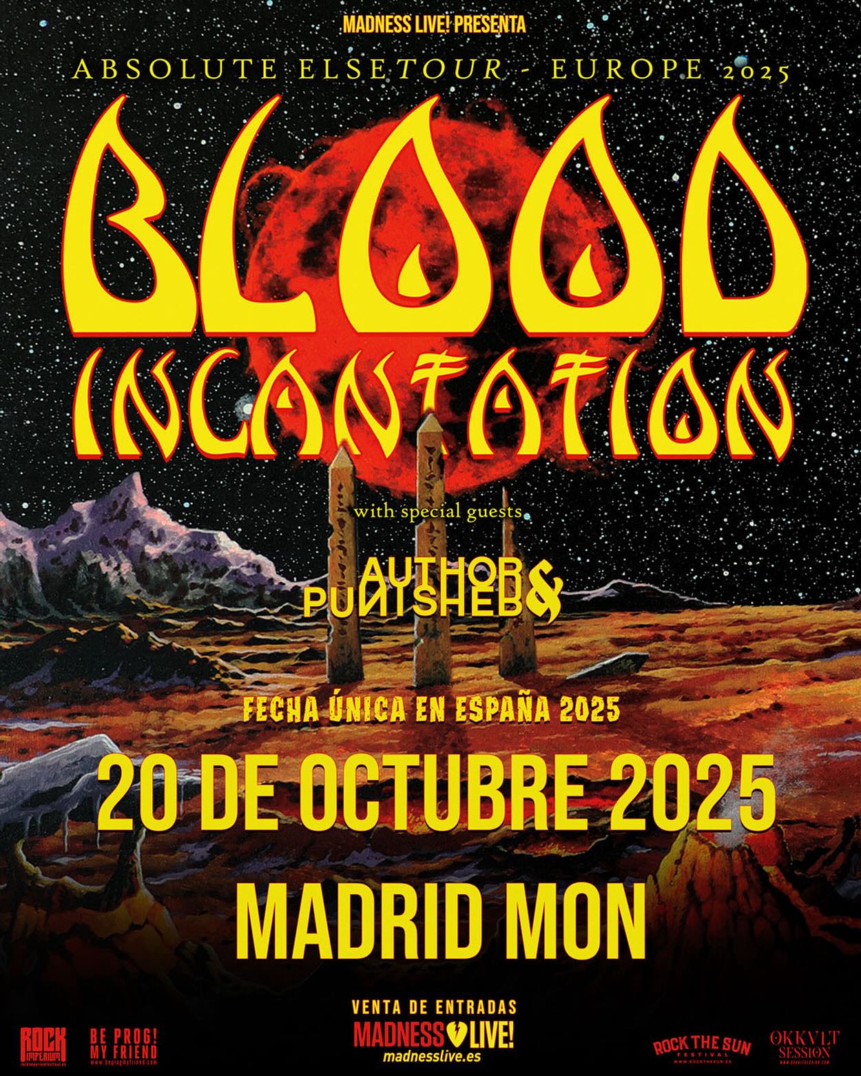 Blood Incantation Adds Madrid Stop to Absolute Elsetour II Spain’s sole date on Oct. 20 at Mon, featuring Author & Punisher; tickets on sale Friday!!