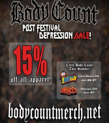 Grab 15% off Body Count apparel then catch them live at Vans Warped & Unhinged this July!!