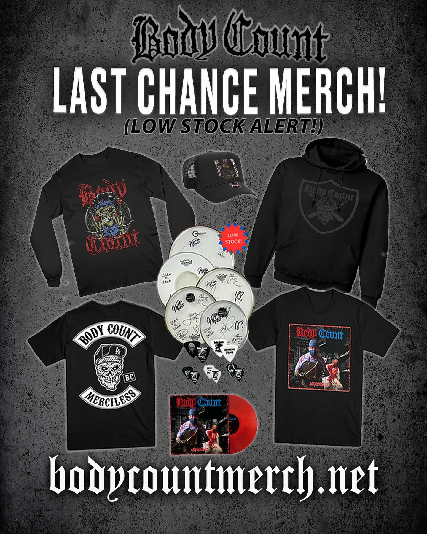 Body Count Merch Alert: Limited Stock Sale Hurry up! Limited edition Body Count merch is almost gone—secure yours online right away!