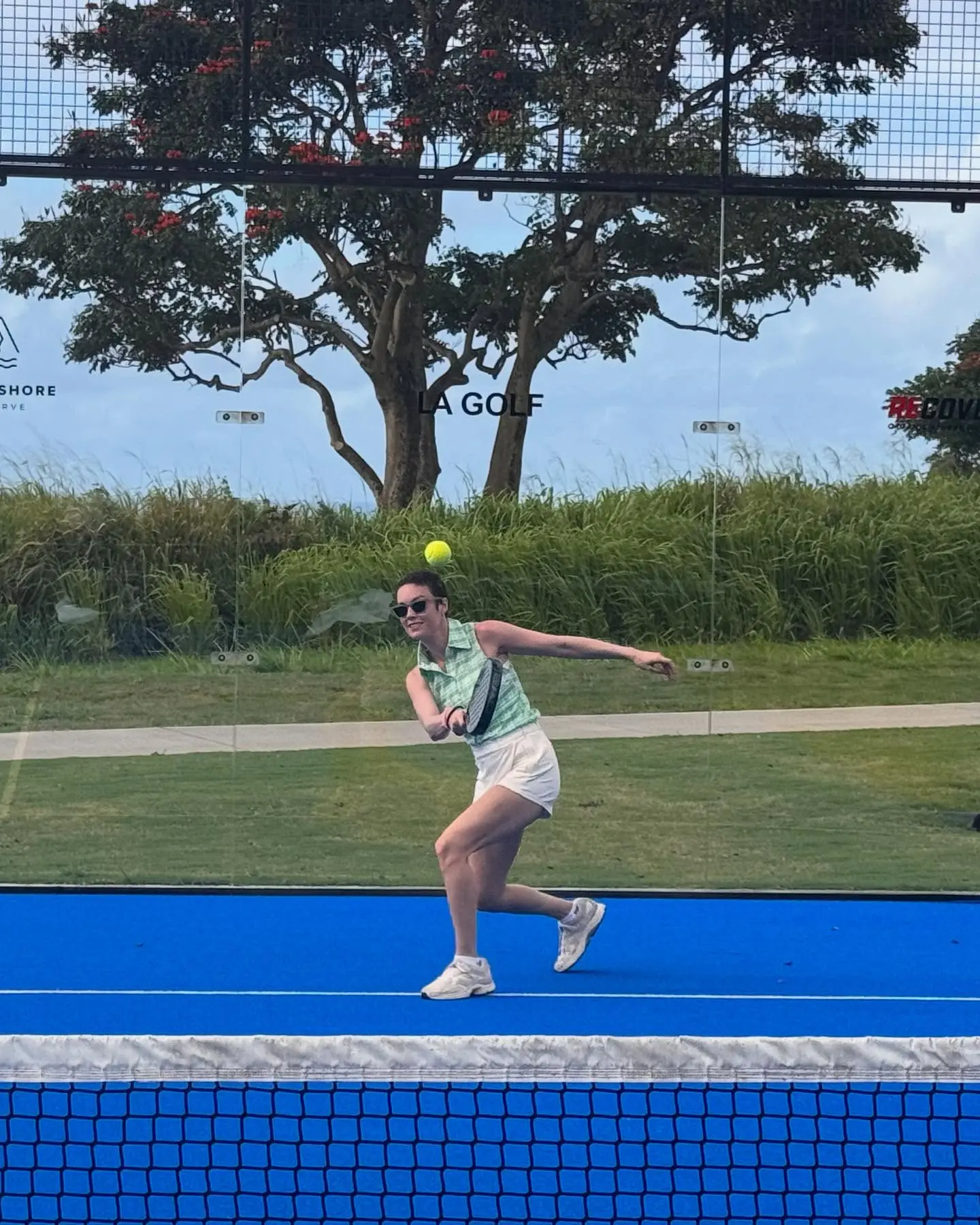 Brie Larson Takes On Paddle Court Challenge