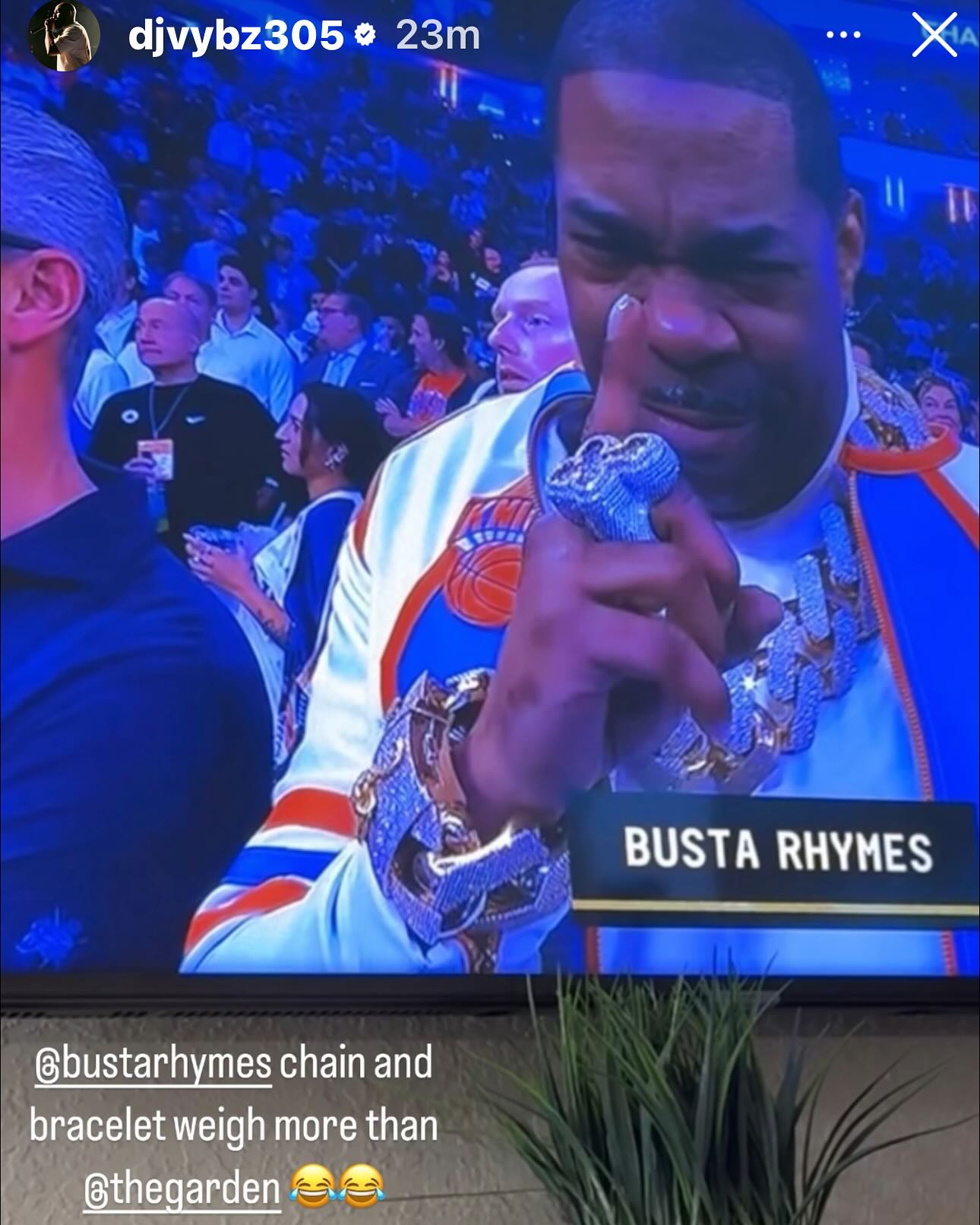 Busta Rhymes Celebrates Knicks Victory Over Boston