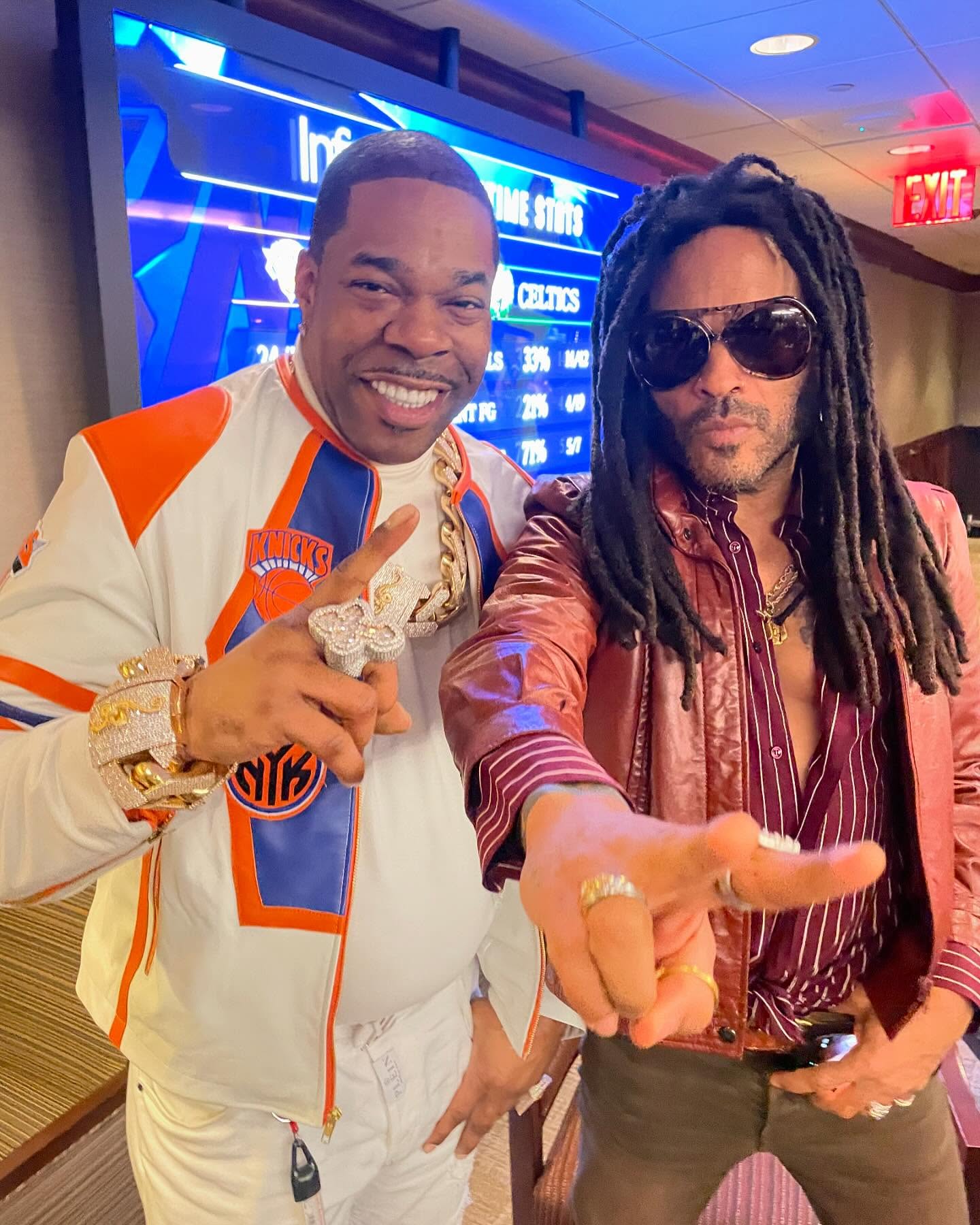 Busta Rhymes Celebrates Knicks Victory Over Boston